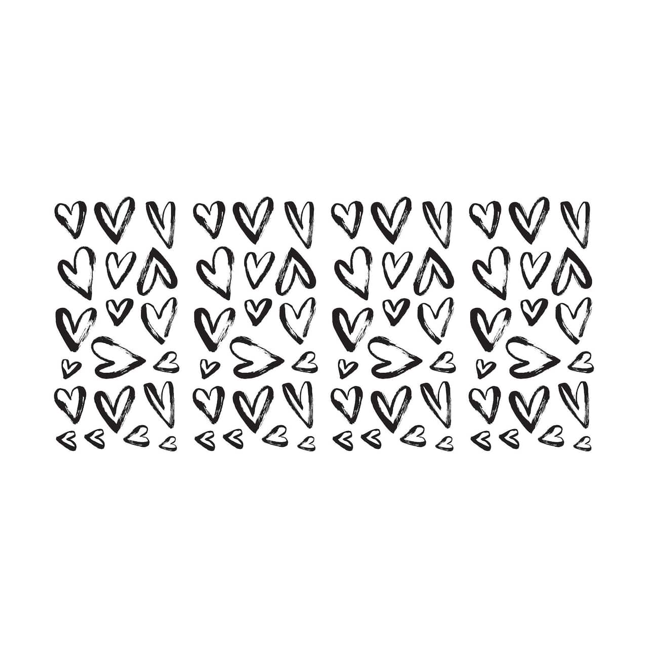 RoomMates Black Sketchy Hearts Peel & Stick Wall Decals